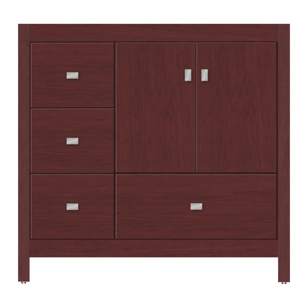 36 X 21 X 34.5 Alki Essence Vanity Tiered Miter Dk Cherry Lh