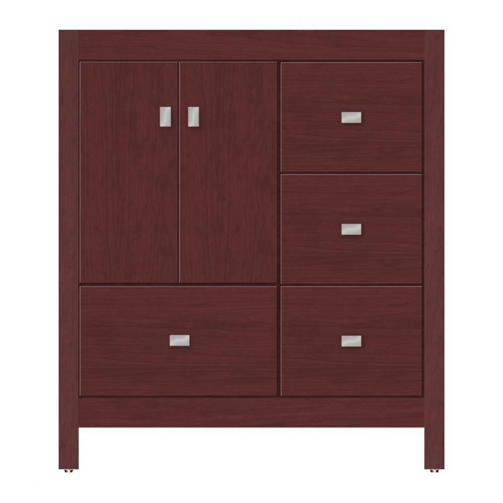 30 X 21 X 34.5 Alki Essence Vanity Tiered Miter Dk Cherry Rh