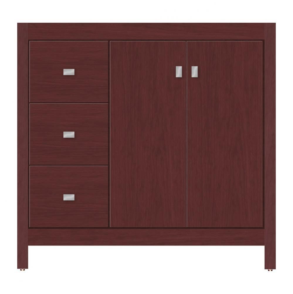 36 X 21 X 34.5 Alki View Vanity Tiered Miter Dk Cherry Lh