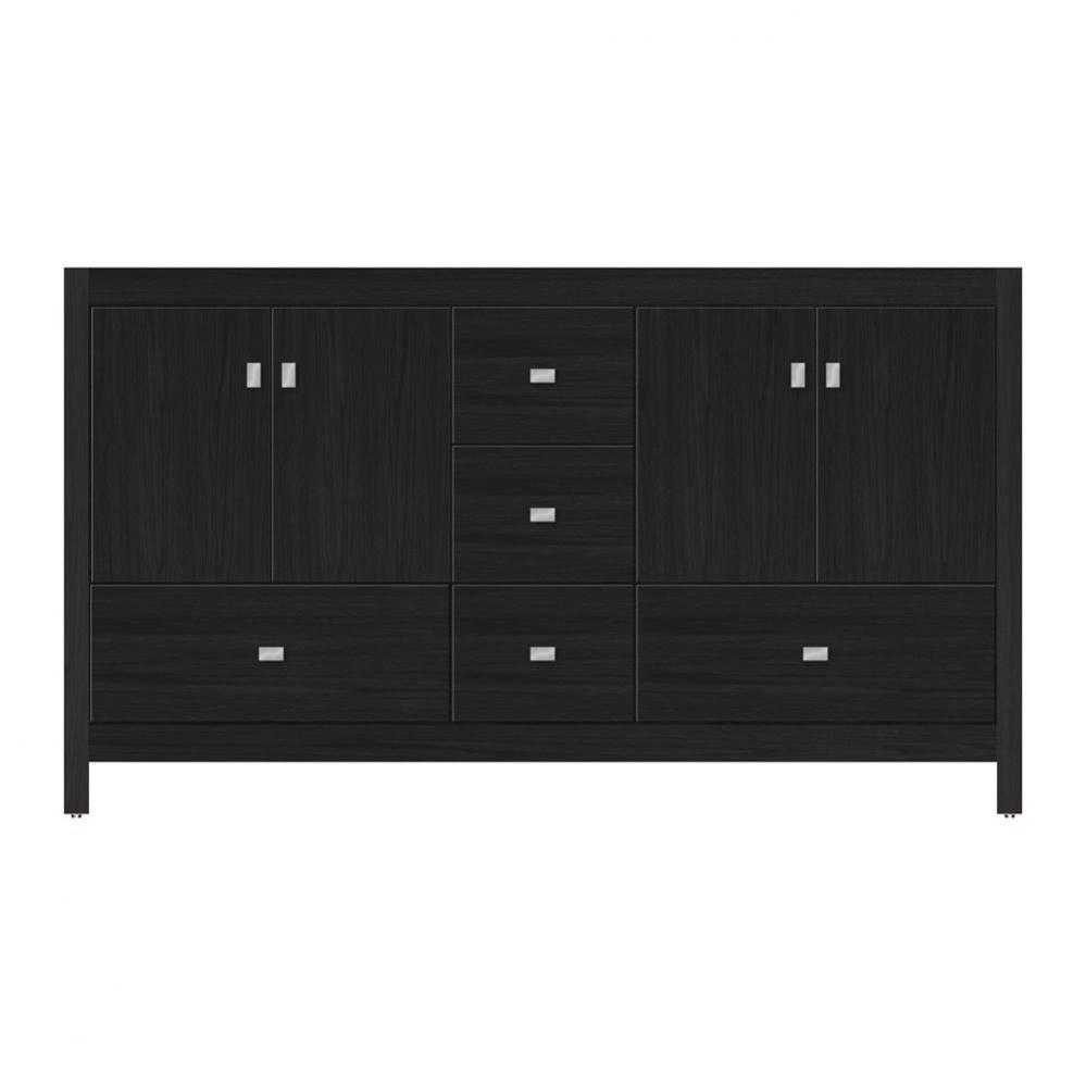 60 X 21 X 34.5 Alki Essence Vanity Tiered Miter Midnight Oak Db