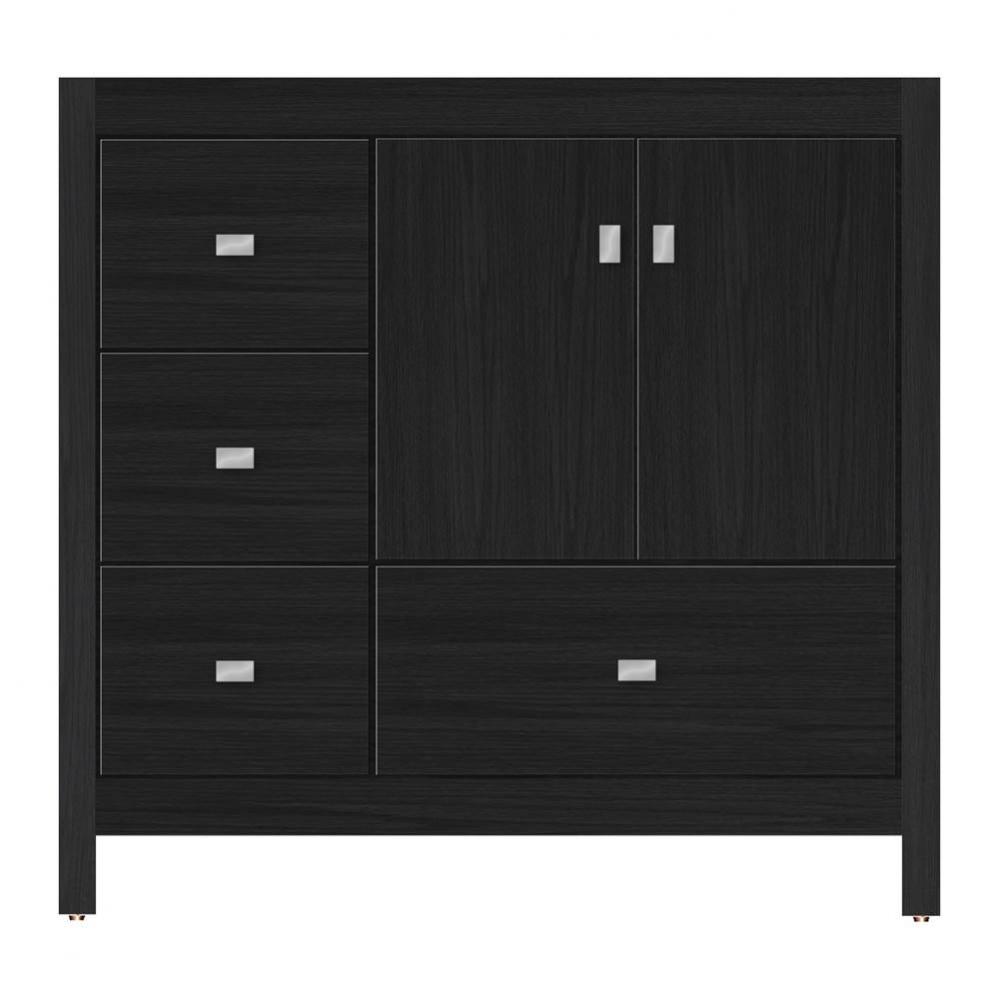 36 X 18.5 X 34.5 Alki Essence Vanity Tiered Miter Midnight Oak Lh