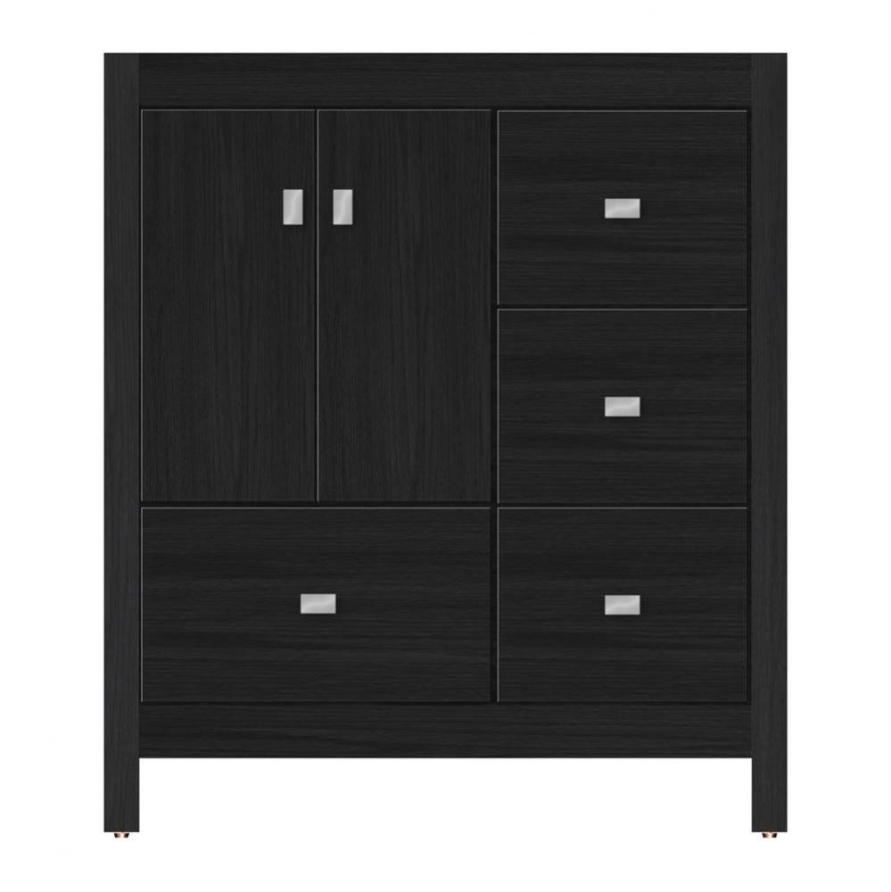 30 X 18.5 X 34.5 Alki Essence Vanity Tiered Miter Midnight Oak Rh
