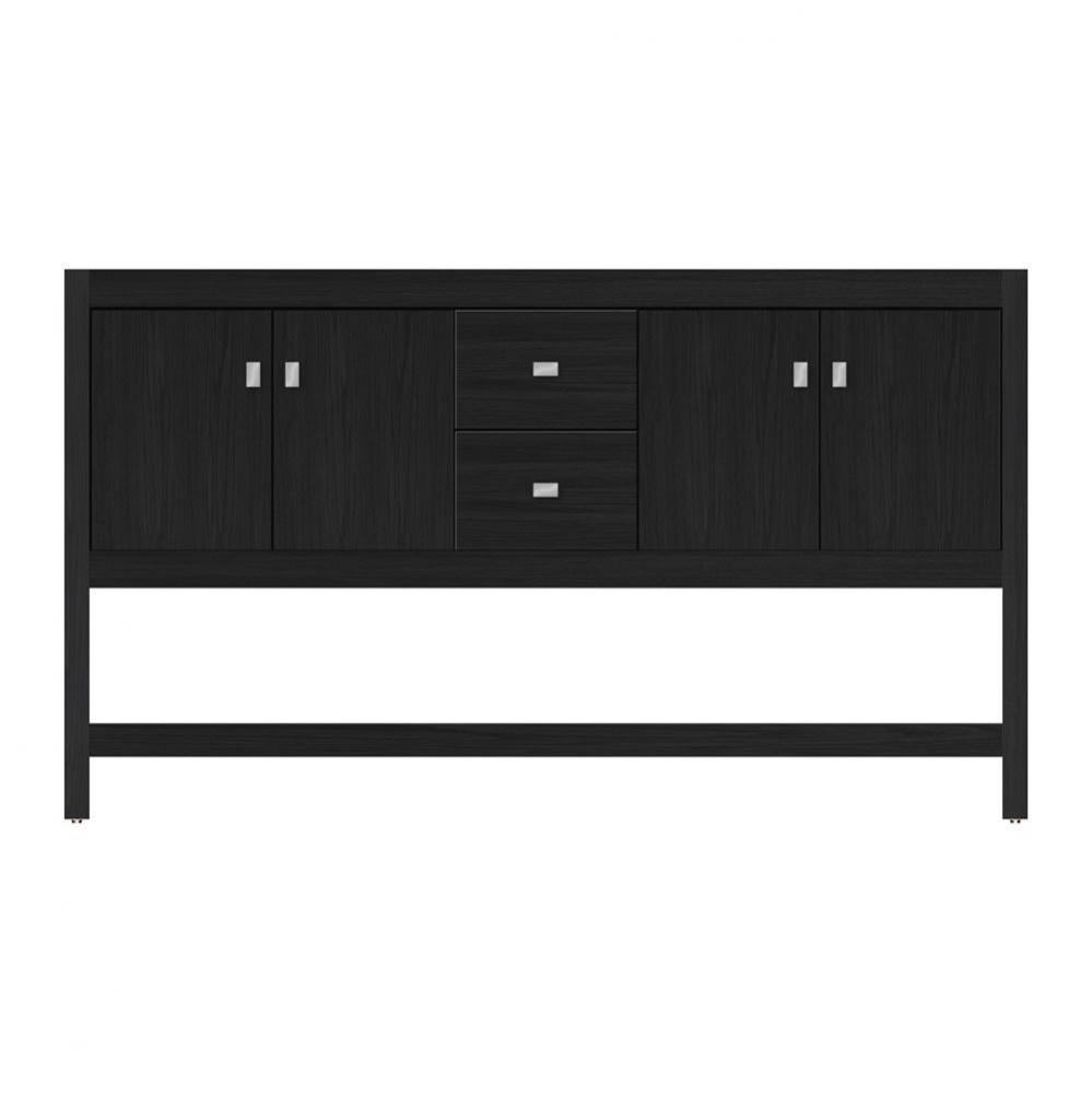 60 X 18.5 X 34.5 Alki Spa Vanity Tiered Miter Midnight Oak Db