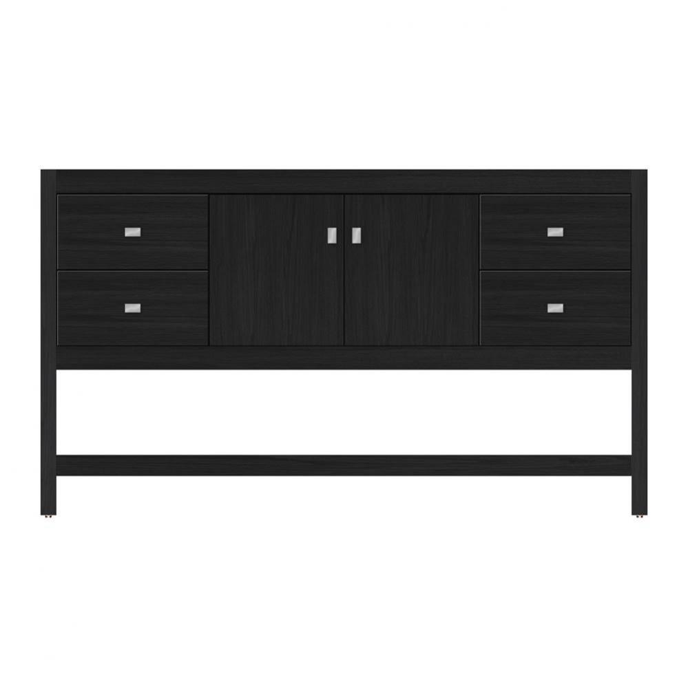 60 X 21 X 34.5 Alki Spa Vanity Tiered Miter Midnight Oak Sb