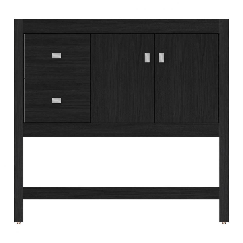 36 X 21 X 34.5 Alki Spa Vanity Tiered Miter Midnight Oak Lh