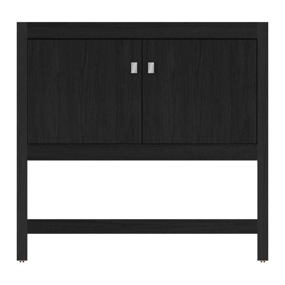 36 X 18.5 X 34.5 Alki Spa Vanity Tiered Miter Midnight Oak Std