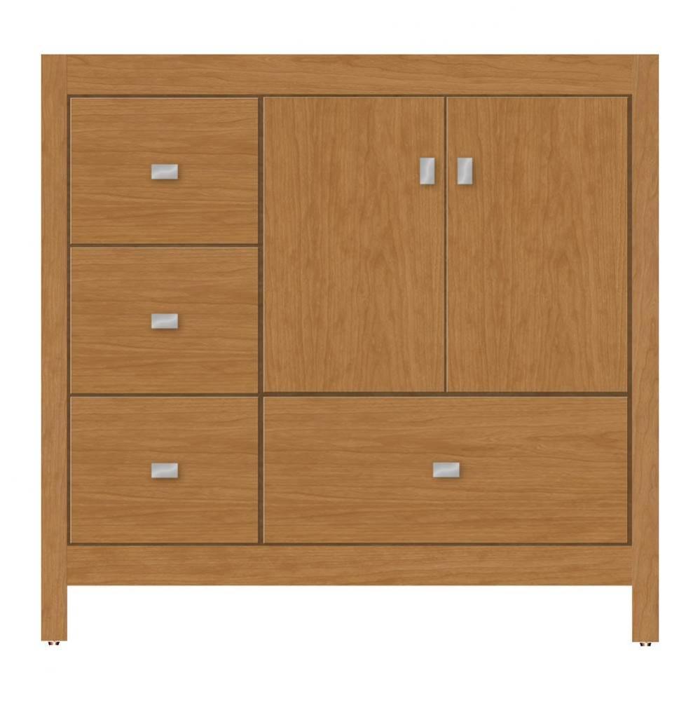 36 X 21 X 34.5 Alki Essence Vanity Tiered Miter Nat Cherry Lh
