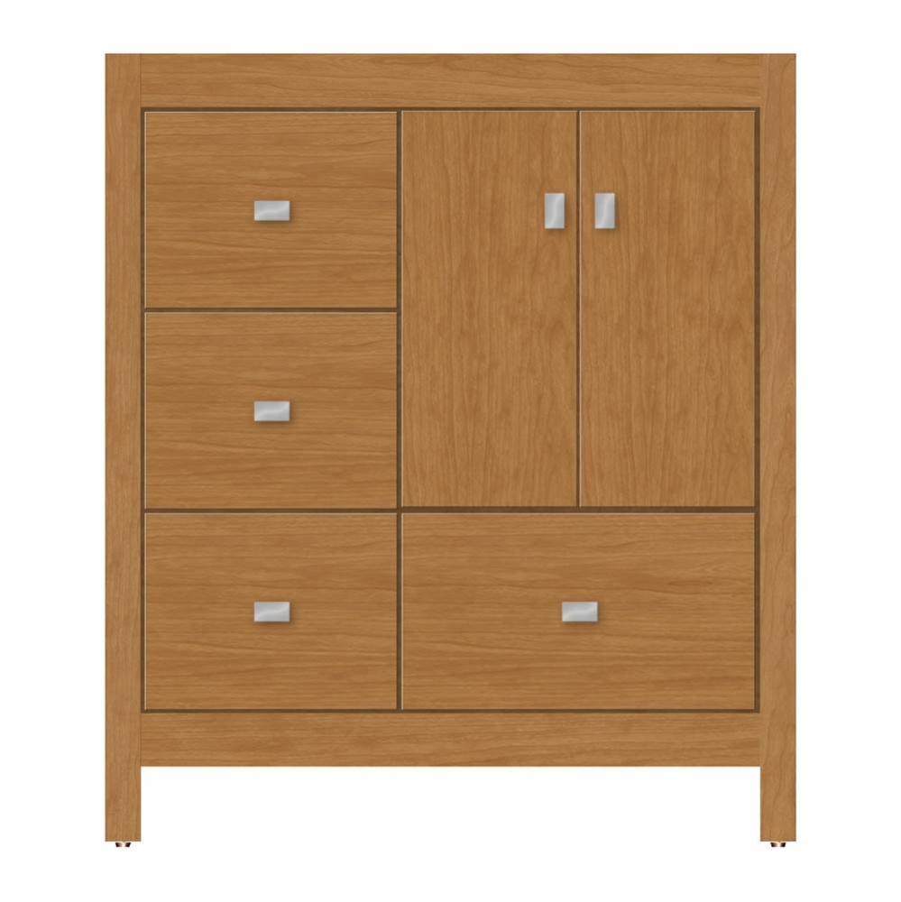 30 X 21 X 34.5 Alki Essence Vanity Tiered Miter Nat Cherry Lh