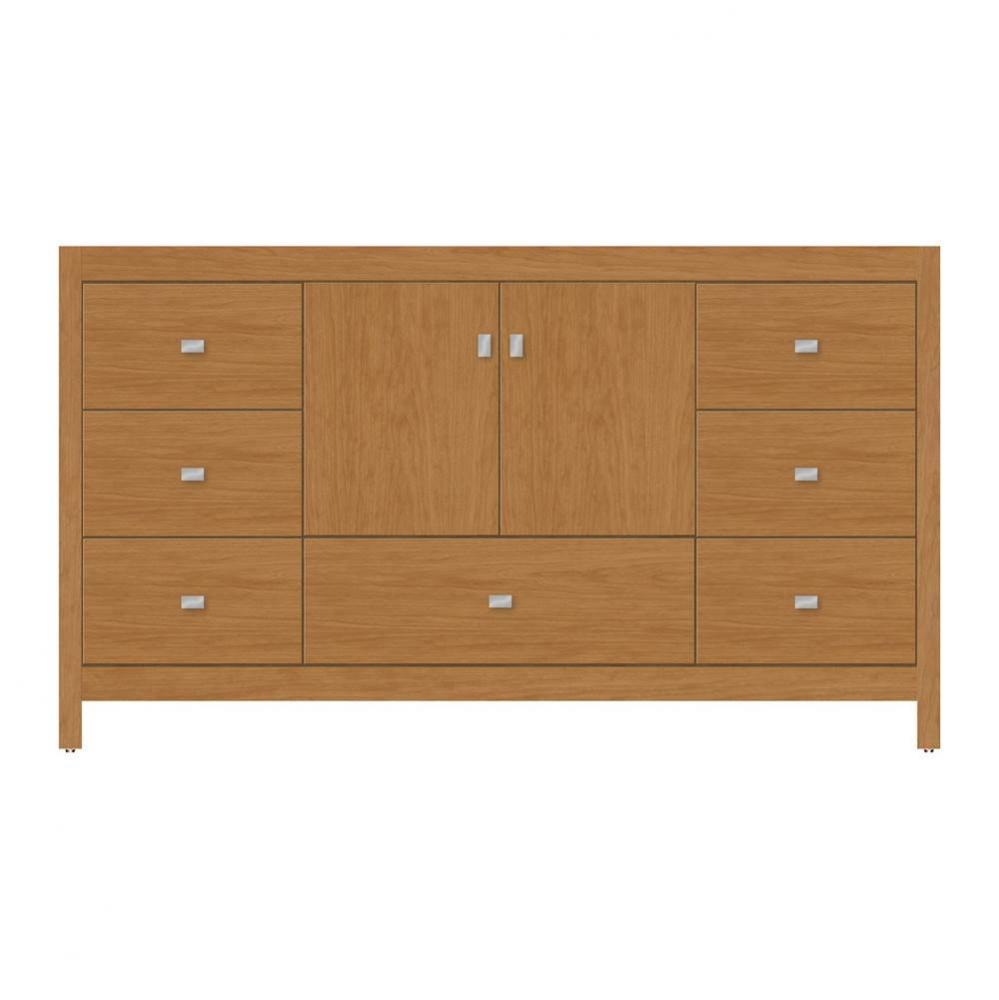 60 X 18.5 X 34.5 Alki Essence Vanity Tiered Miter Nat Cherry Sb