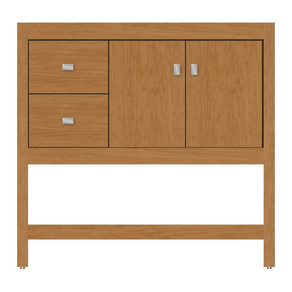 36 X 18.5 X 34.5 Alki Spa Vanity Tiered Miter Nat Cherry Lh