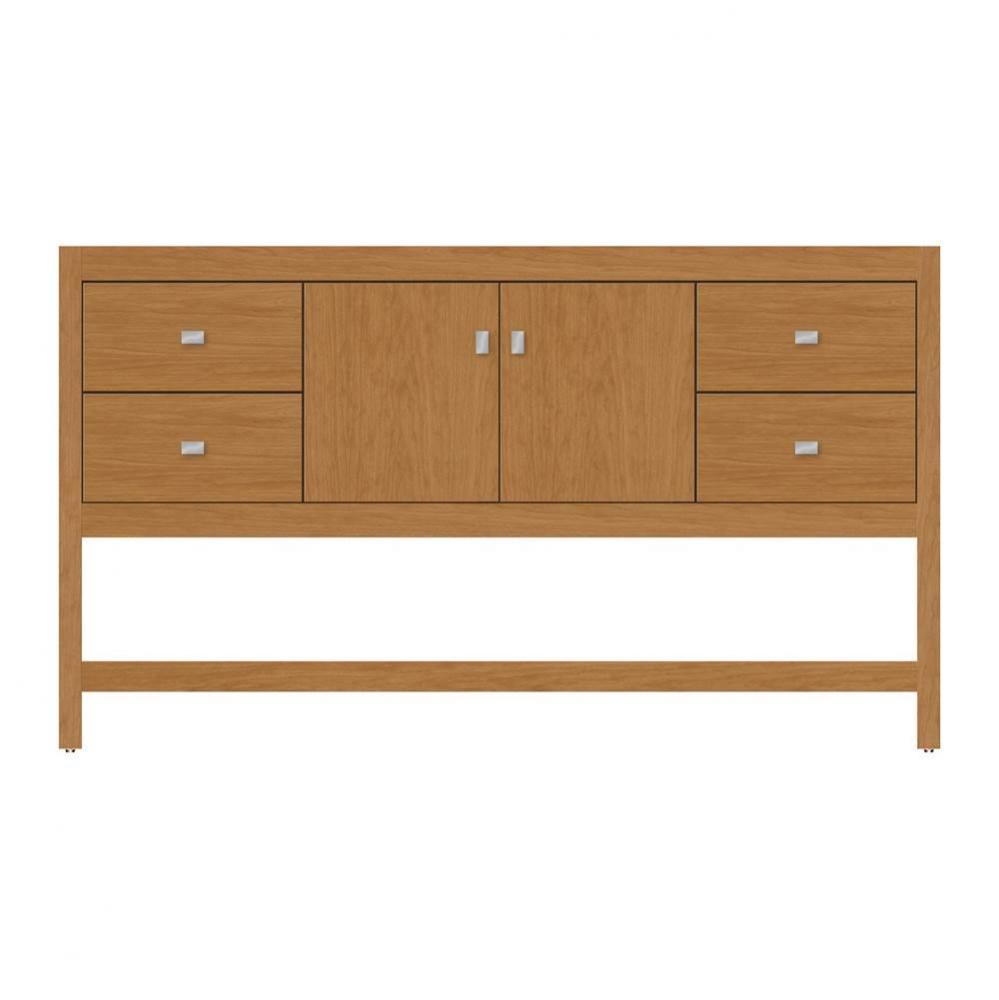 60 X 18.5 X 34.5 Alki Spa Vanity Tiered Miter Nat Cherry Sb