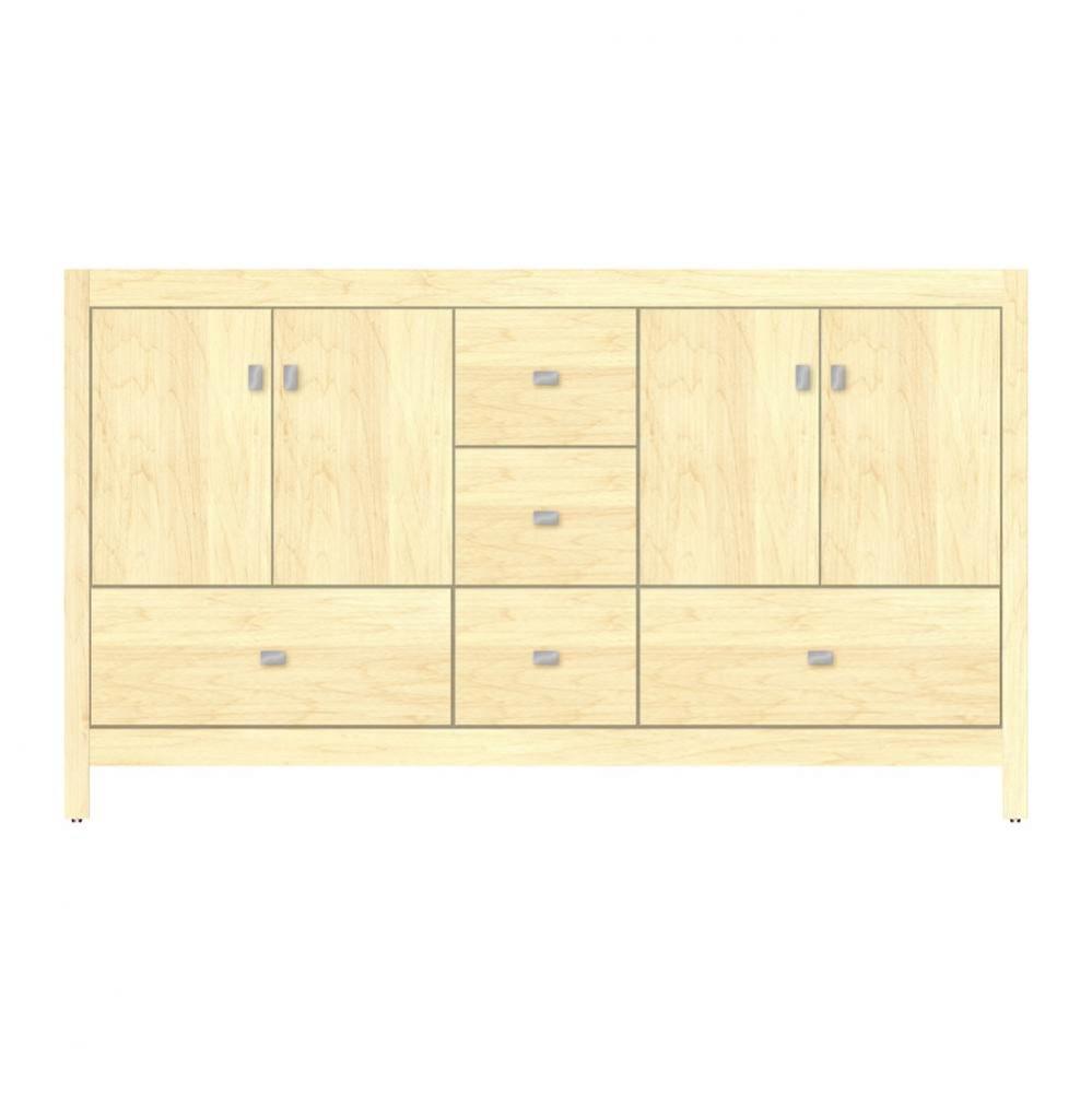 60 X 21 X 34.5 Alki Essence Vanity Tiered Miter Nat Maple Db