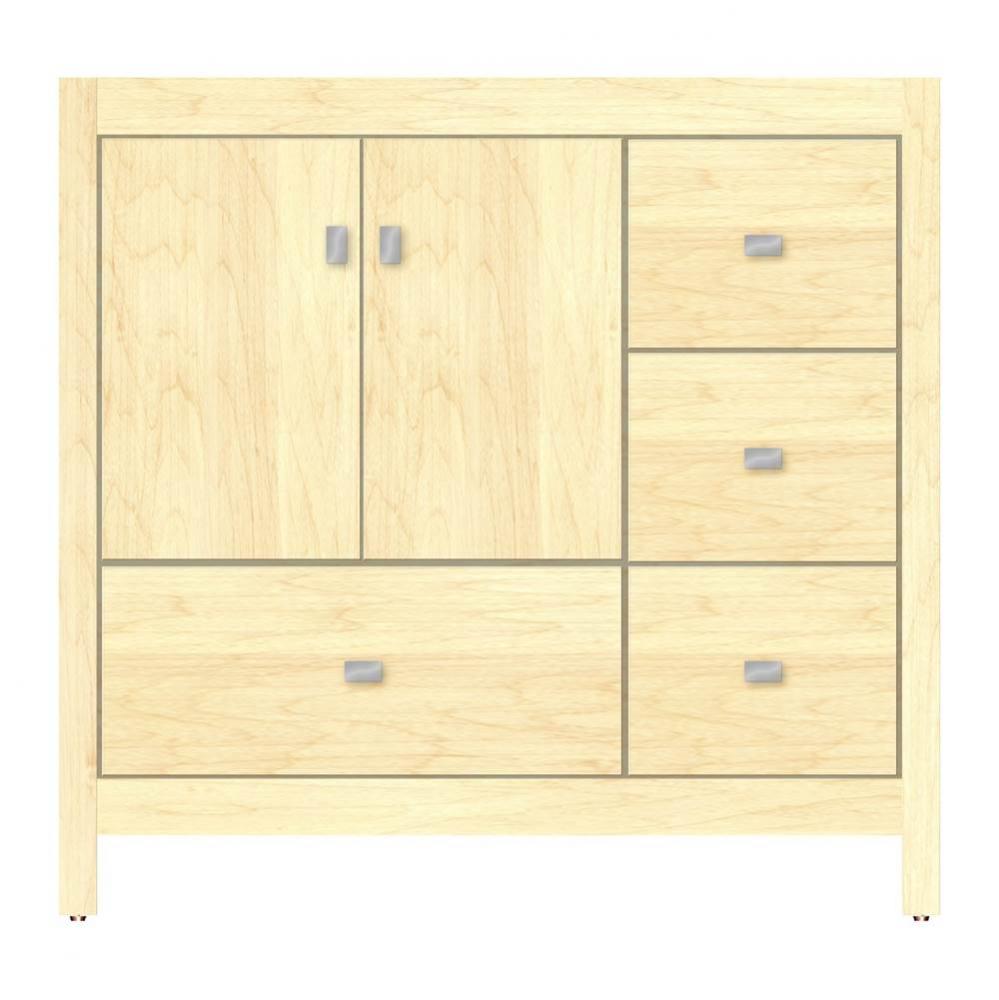 36 X 21 X 34.5 Alki Essence Vanity Tiered Miter Nat Maple Rh