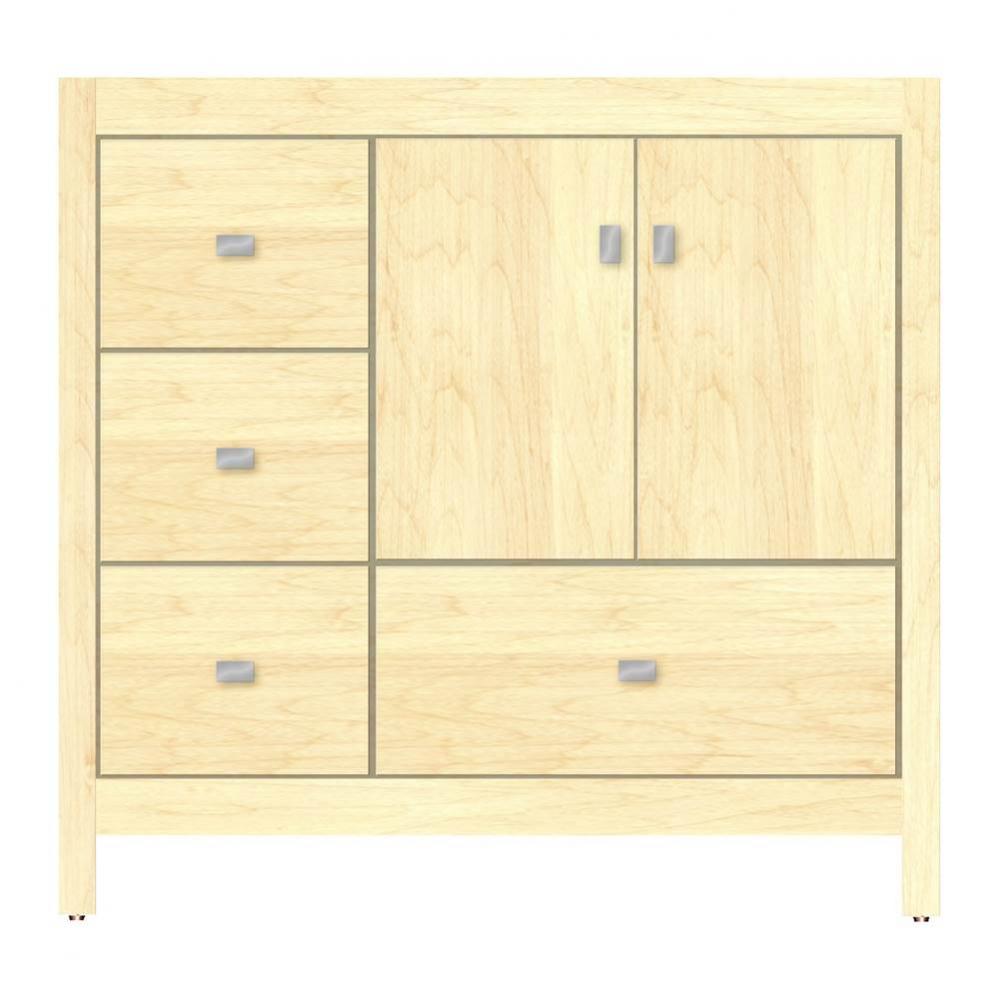 36 X 21 X 34.5 Alki Essence Vanity Tiered Miter Nat Maple Lh