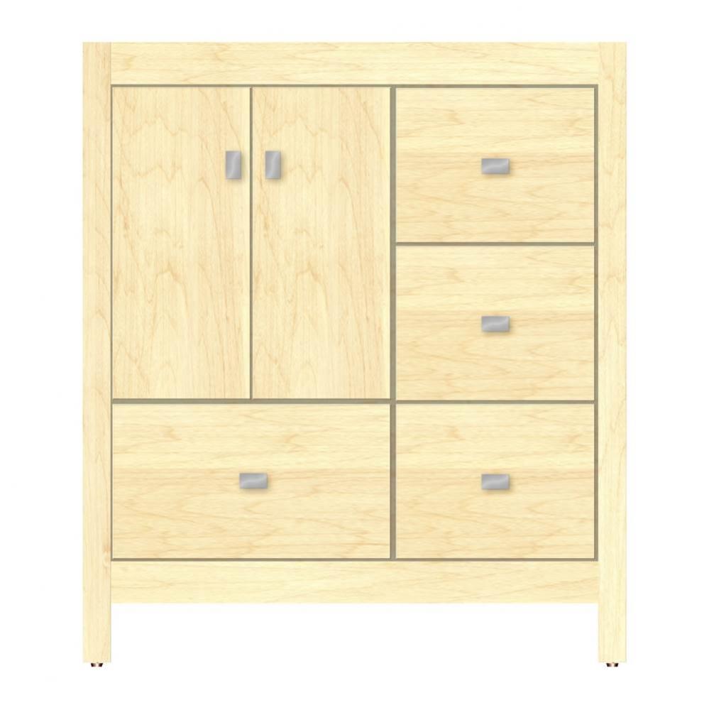 30 X 18.5 X 34.5 Alki Essence Vanity Tiered Miter Nat Maple Rh