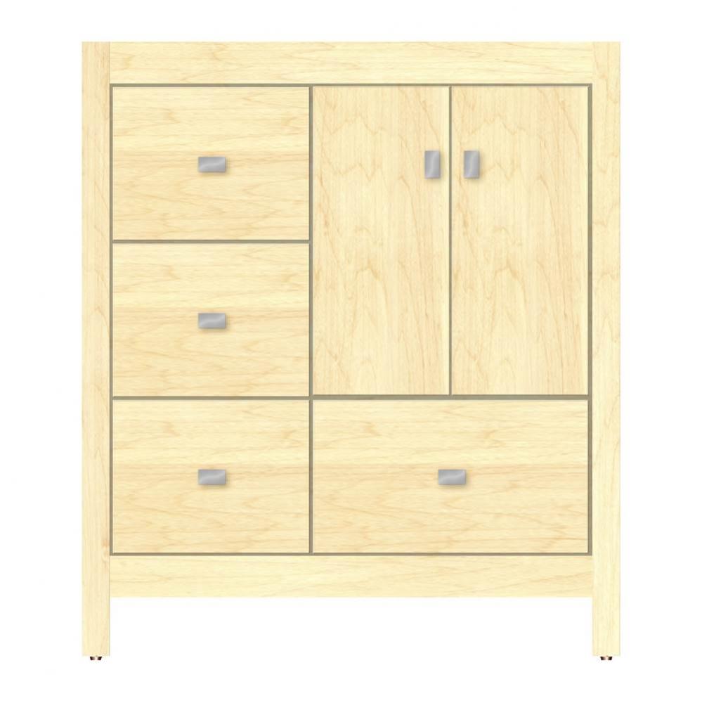 30 X 18.5 X 34.5 Alki Essence Vanity Tiered Miter Nat Maple Lh