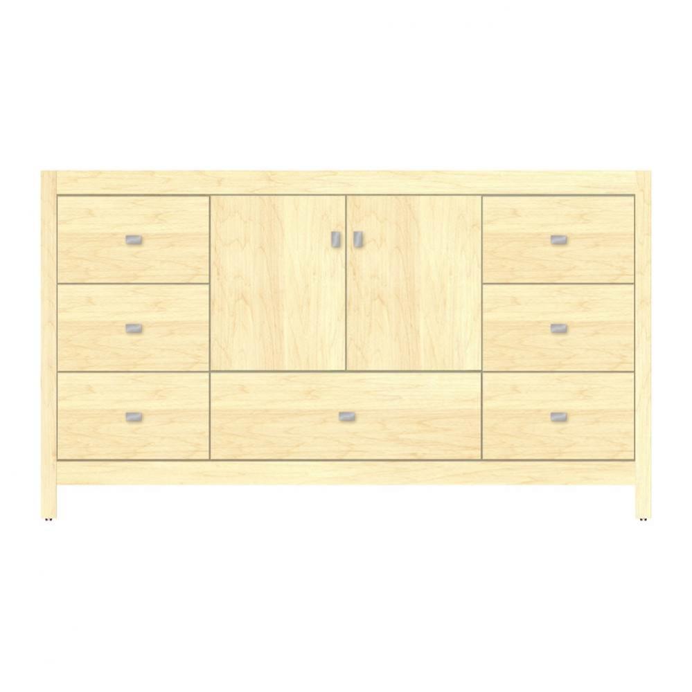 60 X 18.5 X 34.5 Alki Essence Vanity Tiered Miter Nat Maple Sb