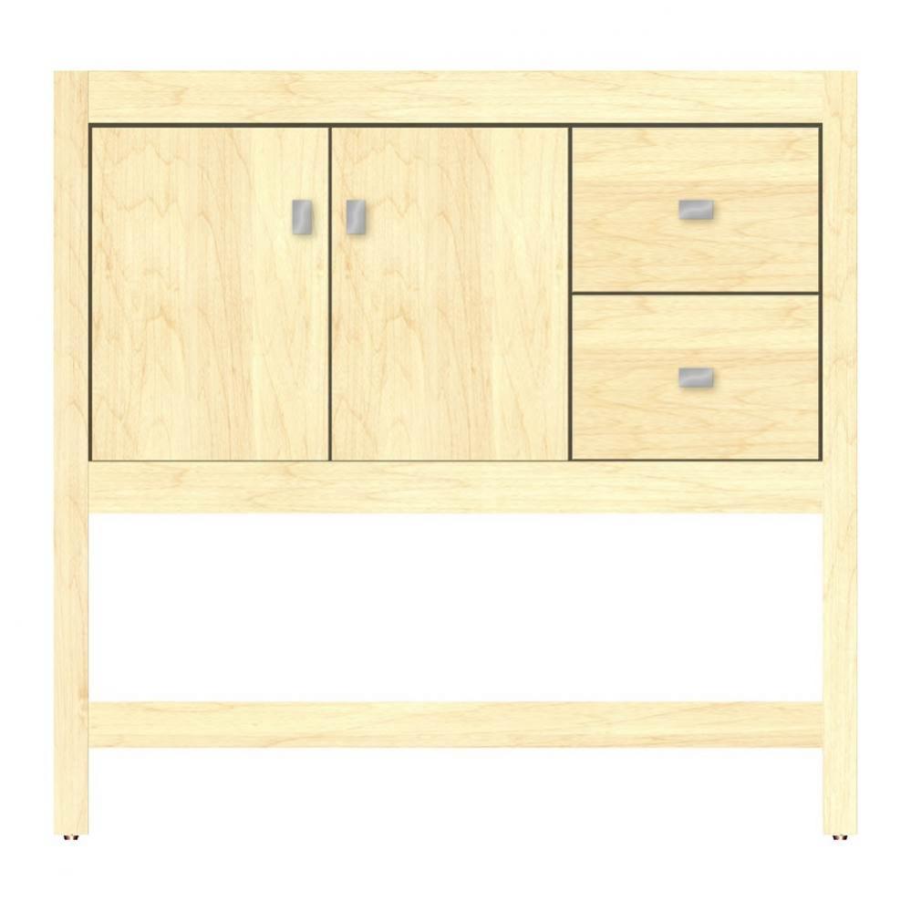 36 X 18.5 X 34.5 Alki Spa Vanity Tiered Miter Nat Maple Rh