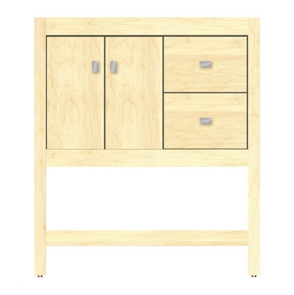 30 X 18.5 X 34.5 Alki Spa Vanity Tiered Miter Nat Maple Rh