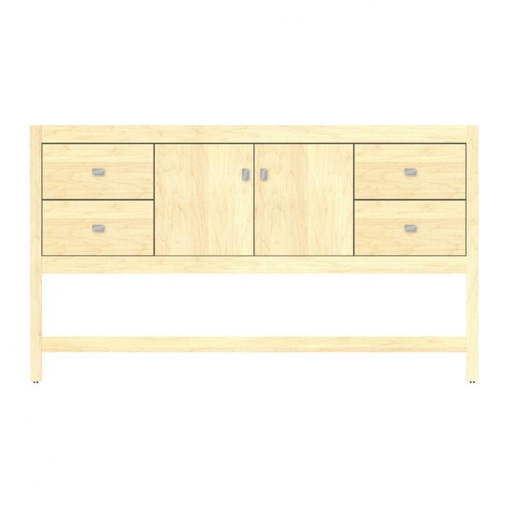 60 X 21 X 34.5 Alki Spa Vanity Tiered Miter Nat Maple Sb