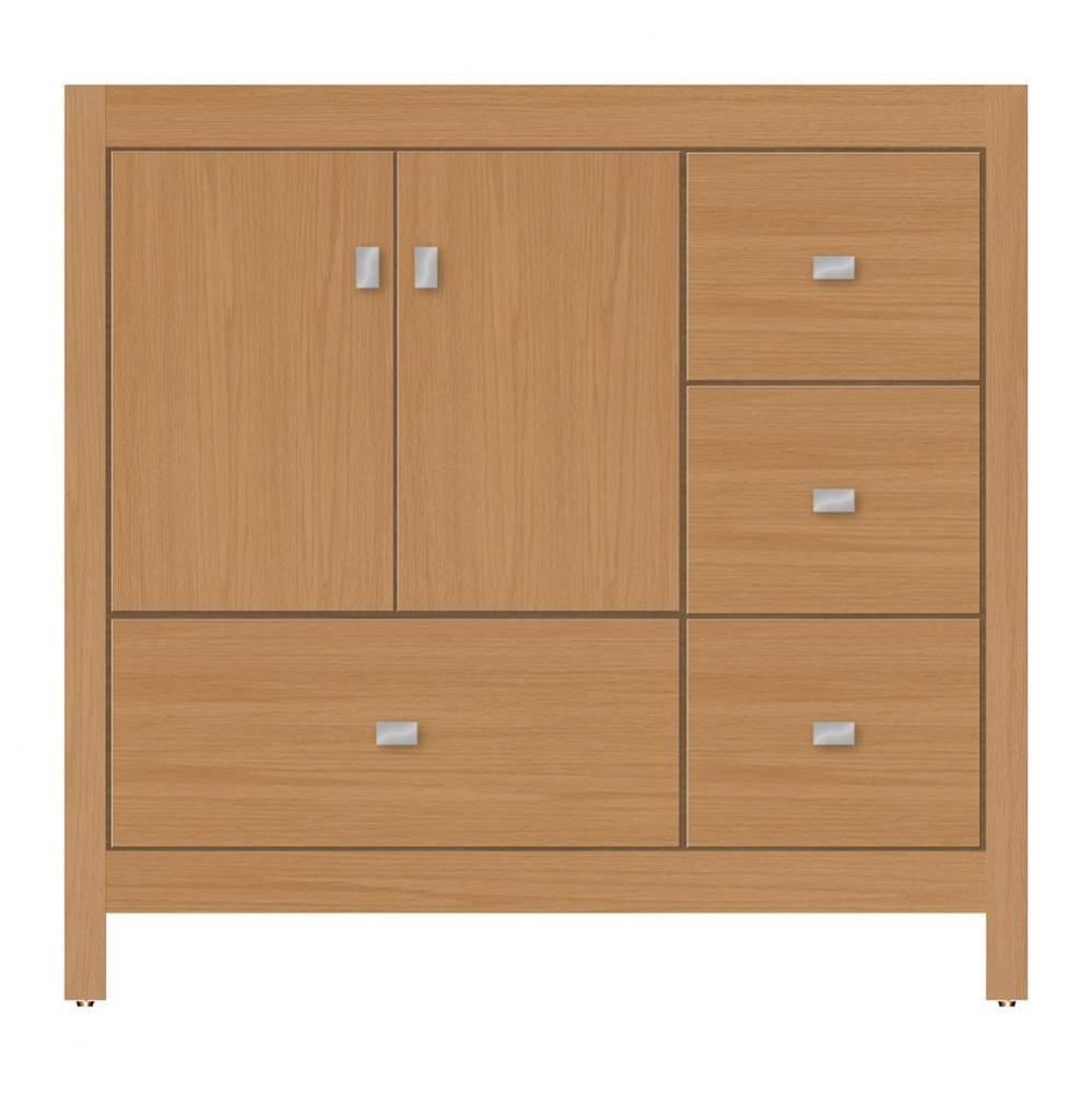 36 X 18.5 X 34.5 Alki Essence Vanity Tiered Miter Nat Oak Rh