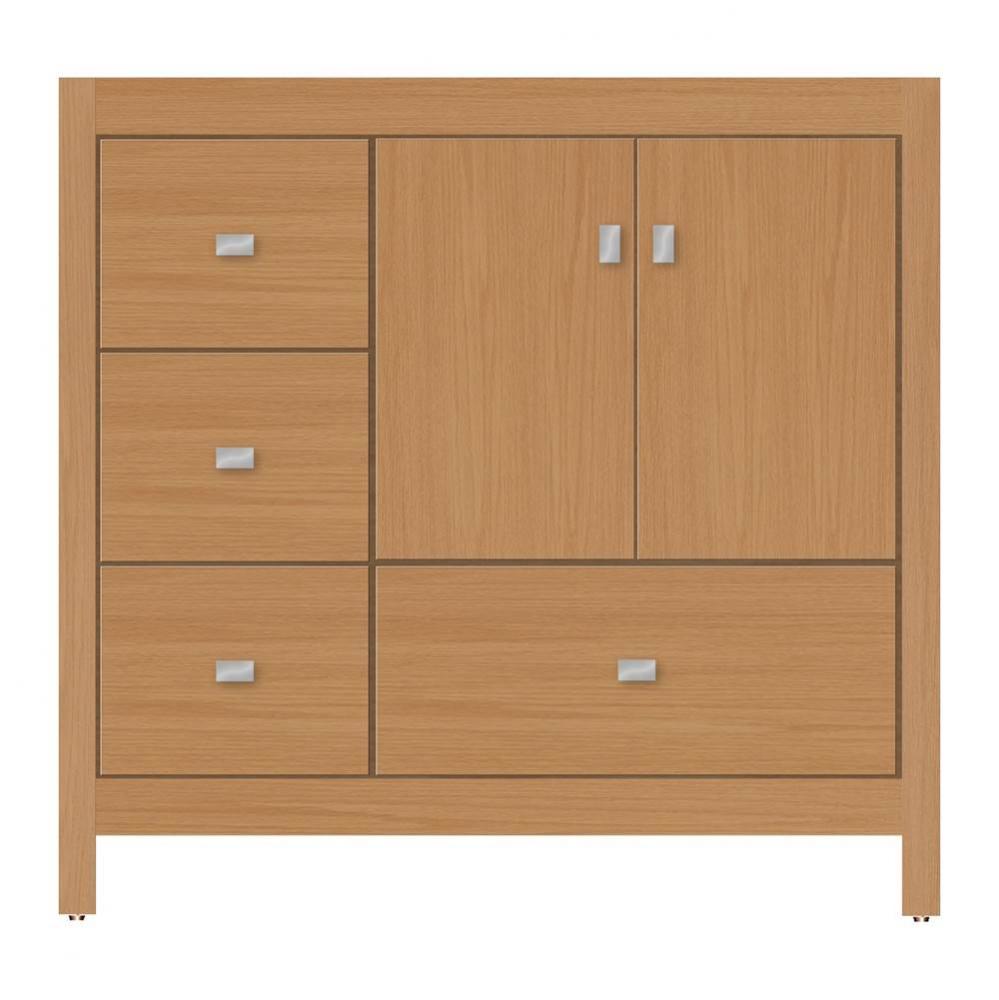 36 X 18.5 X 34.5 Alki Essence Vanity Tiered Miter Nat Oak Lh