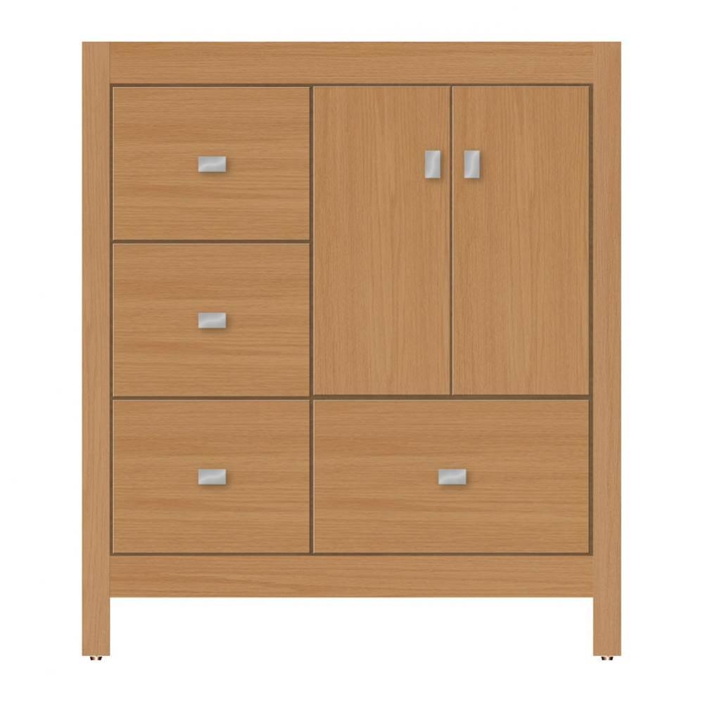 30 X 21 X 34.5 Alki Essence Vanity Tiered Miter Nat Oak Lh