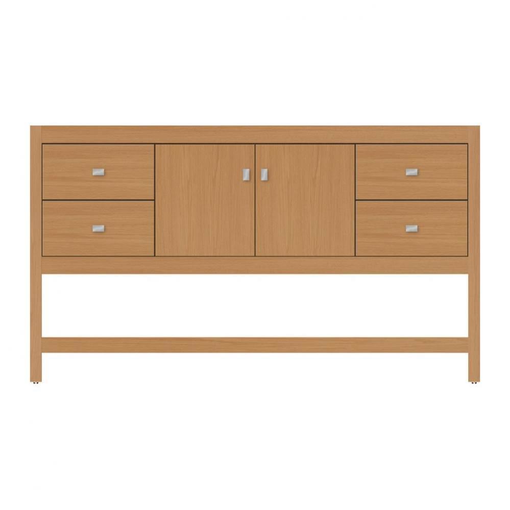 60 X 18.5 X 34.5 Alki Spa Vanity Tiered Miter Nat Oak Sb