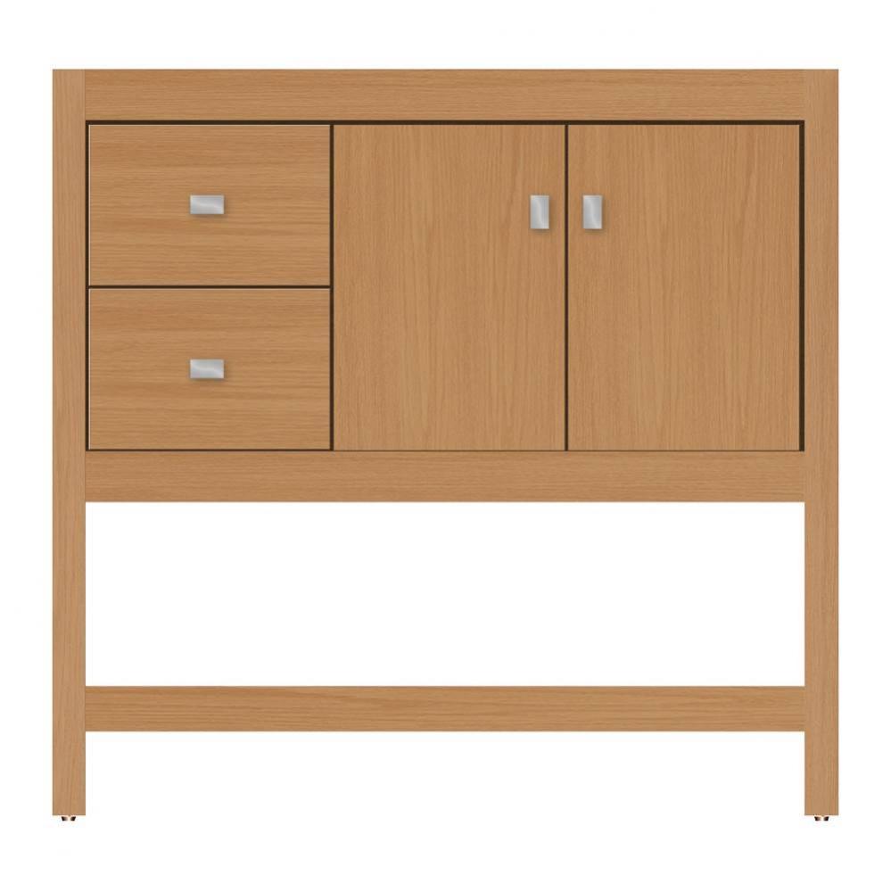 36 X 18.5 X 34.5 Alki Spa Vanity Tiered Miter Nat Oak Lh