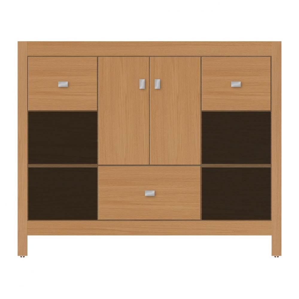 42 X 18.5 X 34.5 Alki Cafe Vanity Tiered Miter Nat Oak Sb