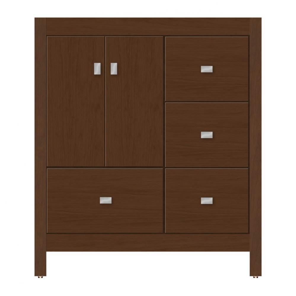 30 X 18.5 X 34.5 Alki Essence Vanity Tiered Miter Pecan Cherry Rh