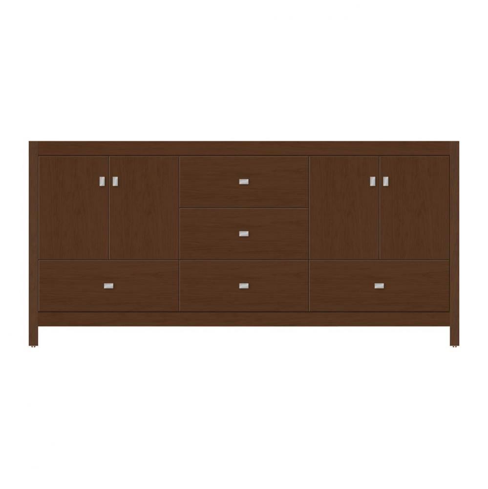 72 X 18.5 X 34.5 Alki Essence Vanity Tiered Miter Pecan Cherry Db