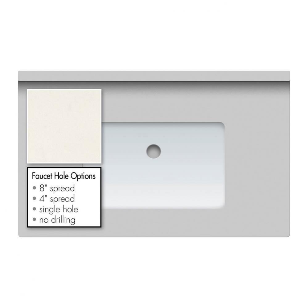 31 X 19 X 2Cm Countertop Quartz Marble Falls Sm Rect White