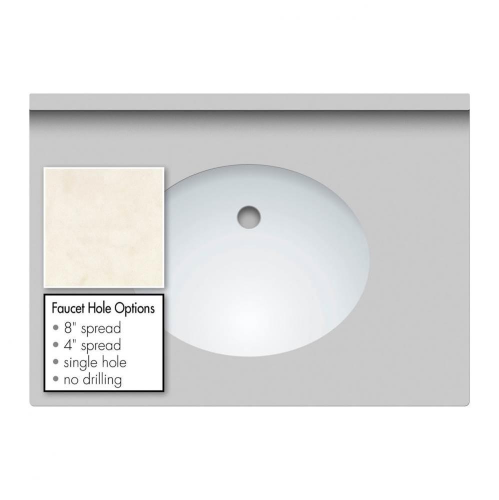 31 X 22 X 2Cm Countertop Quartz Arktos Oval White