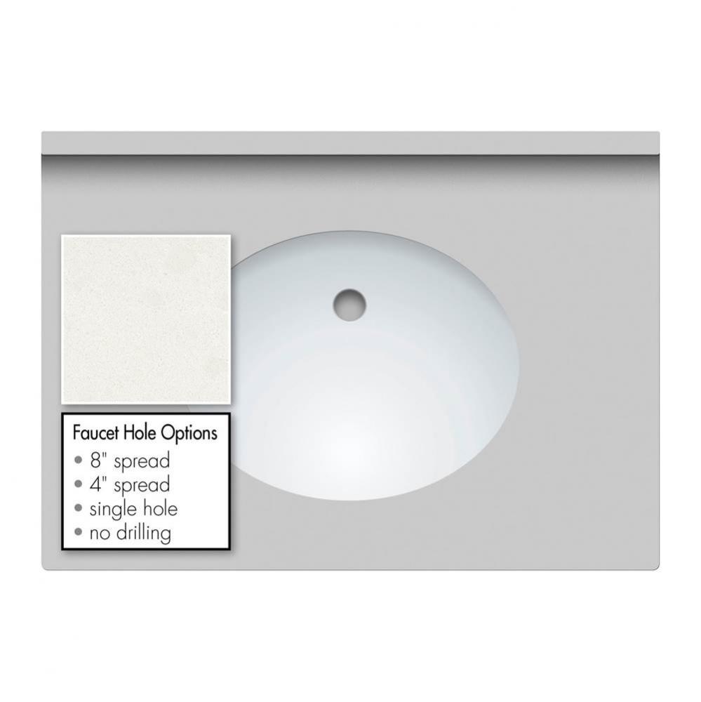 31 X 22 X 2Cm Countertop Quartz Serene Oval White