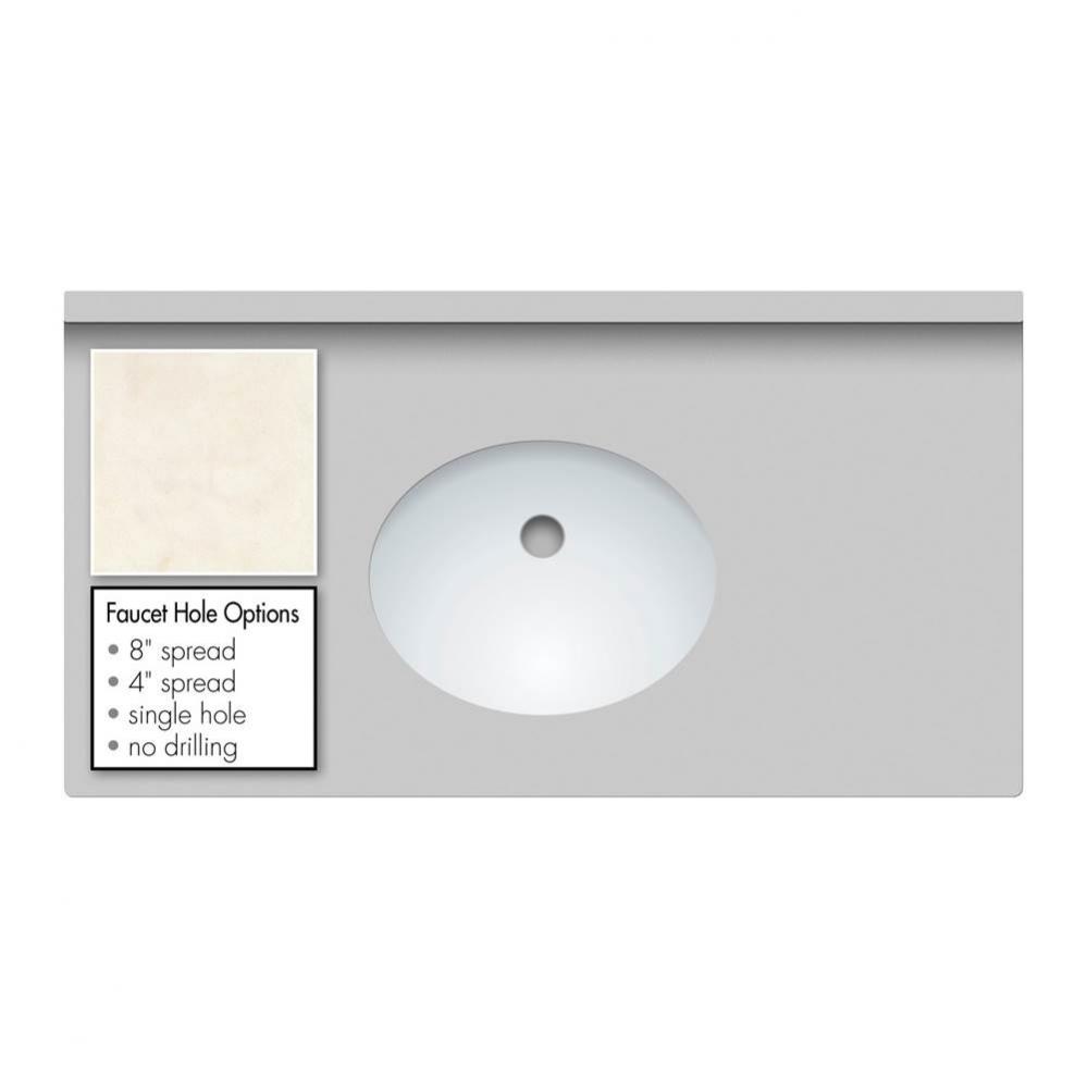 37 X 19 X 2Cm Countertop Quartz Arktos Oval White