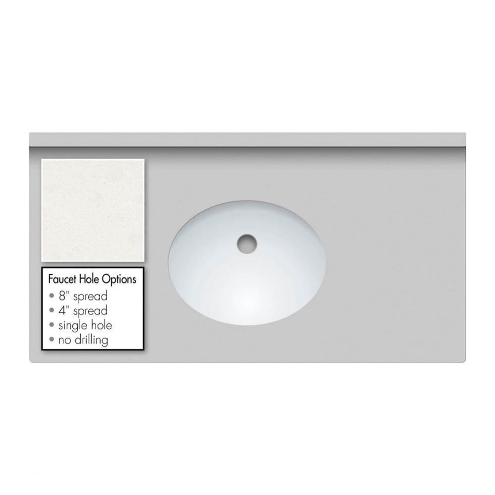 37 X 19 X 2Cm Countertop Quartz Serene Oval White