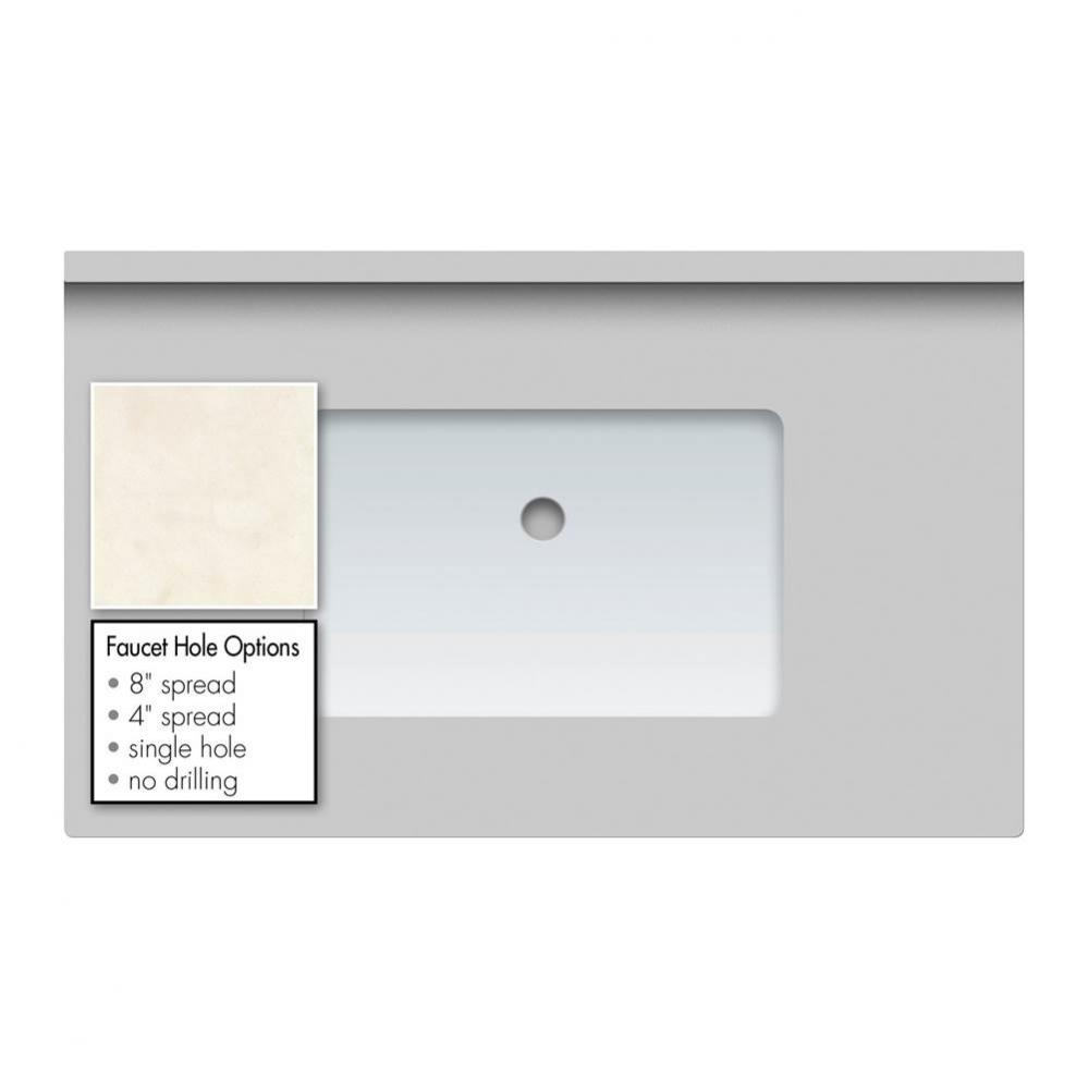 37 X 22 X 2Cm Countertop Quartz Arktos Rect White