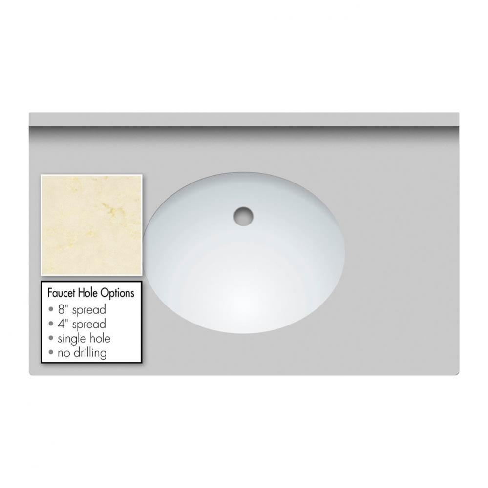 37 X 22 X 2Cm Countertop Quartz Haida Oval White