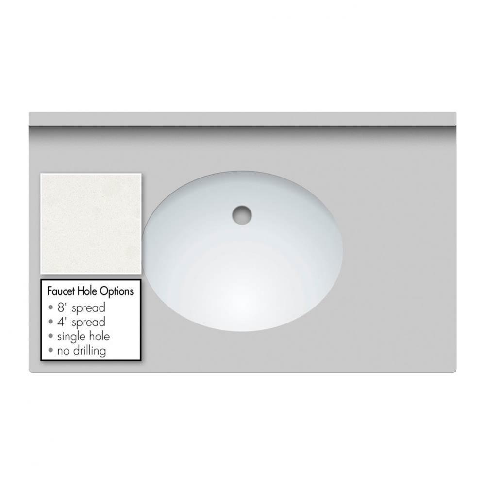 37 X 22 X 2Cm Countertop Quartz Serene Oval White
