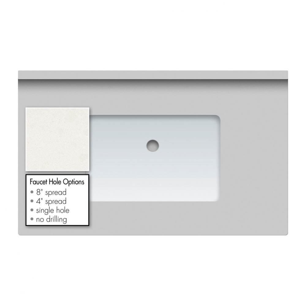 37 X 22 X 2Cm Countertop Quartz Serene Rect White