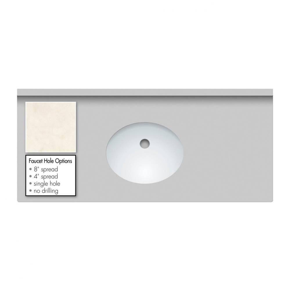 43 X 19 X 2Cm Countertop Quartz Arktos Oval White