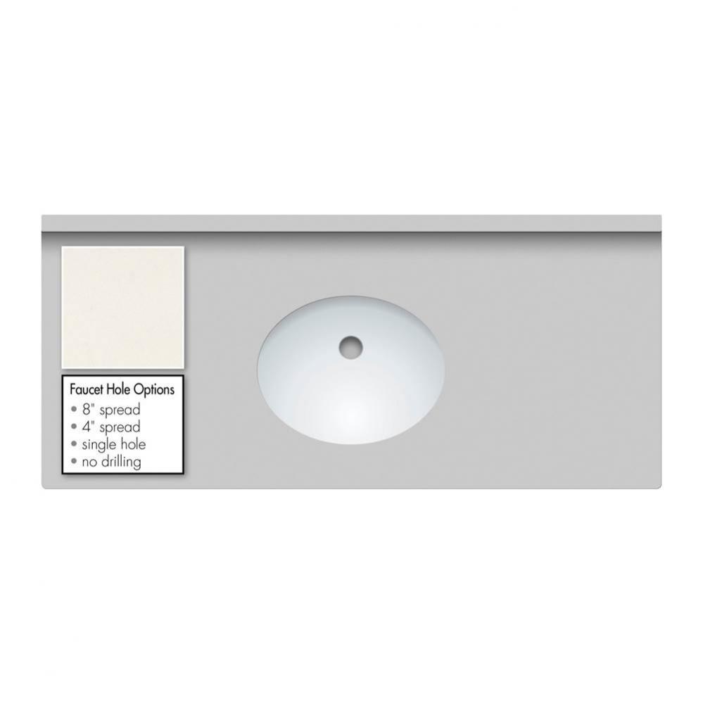 43 X 19 X 2Cm Countertop Quartz Marble Falls Oval White