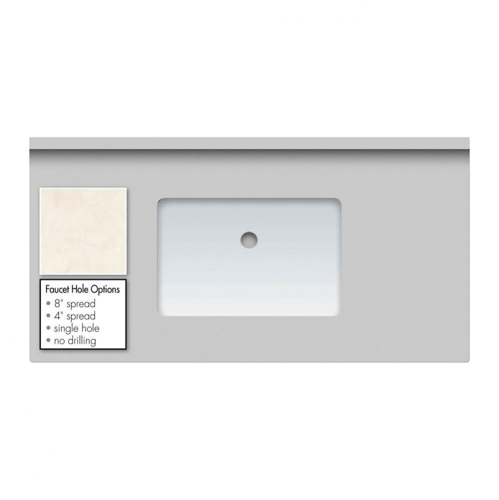 43 X 22 X 2Cm Countertop Quartz Arktos Rect White