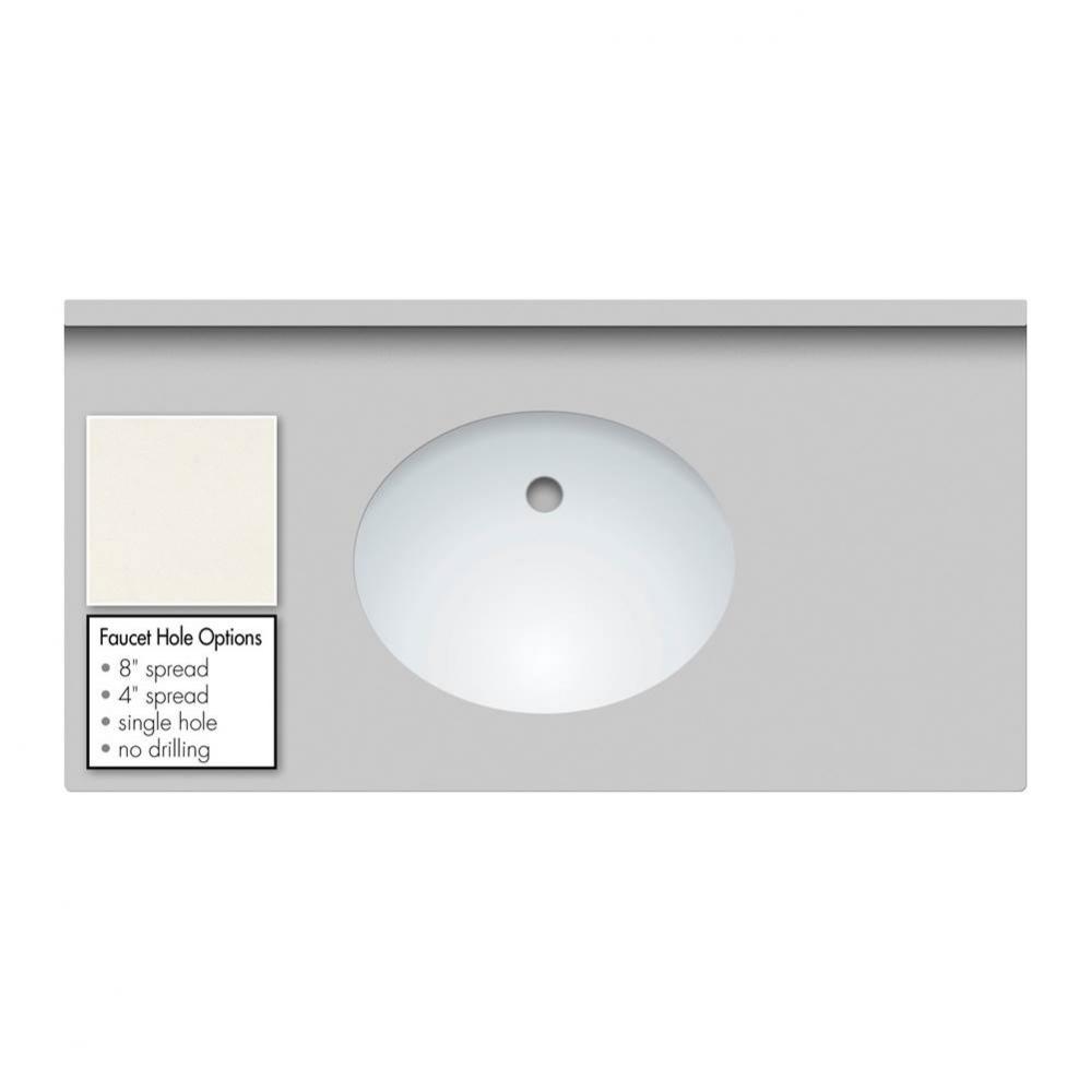 43 X 22 X 2Cm Countertop Quartz Marble Falls Oval White