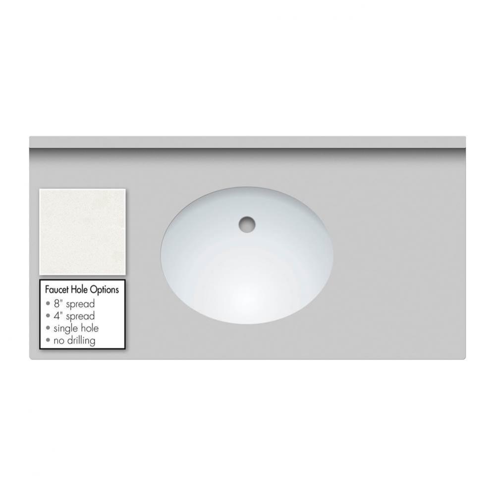 43 X 22 X 2Cm Countertop Quartz Serene Oval White