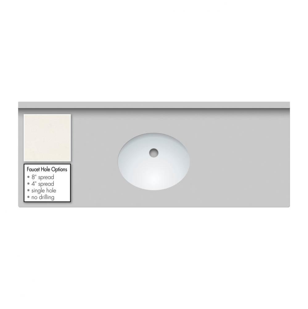 49 X 19 X 2Cm Countertop Quartz Marble Falls Oval White