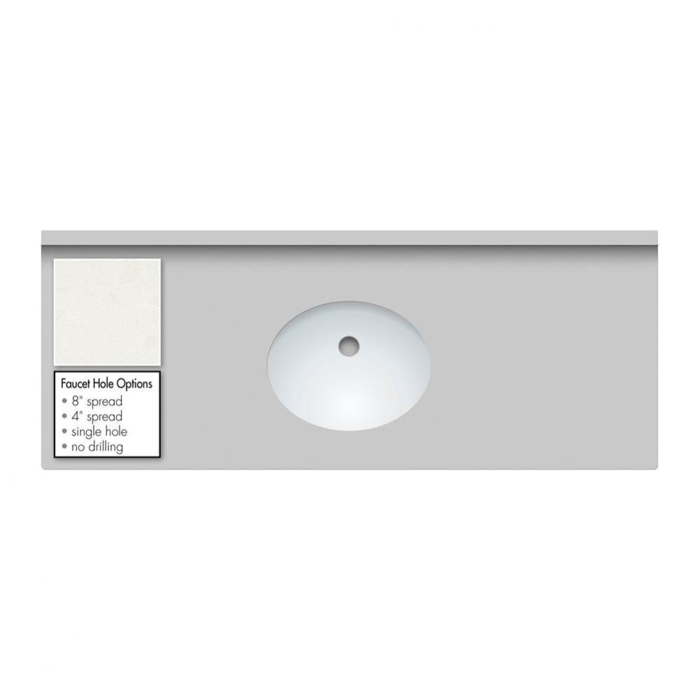 49 X 19 X 2Cm Countertop Quartz Serene Oval White