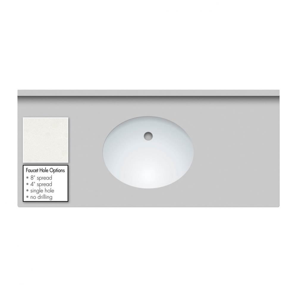 49 X 22 X 2Cm Countertop Quartz Serene Oval White