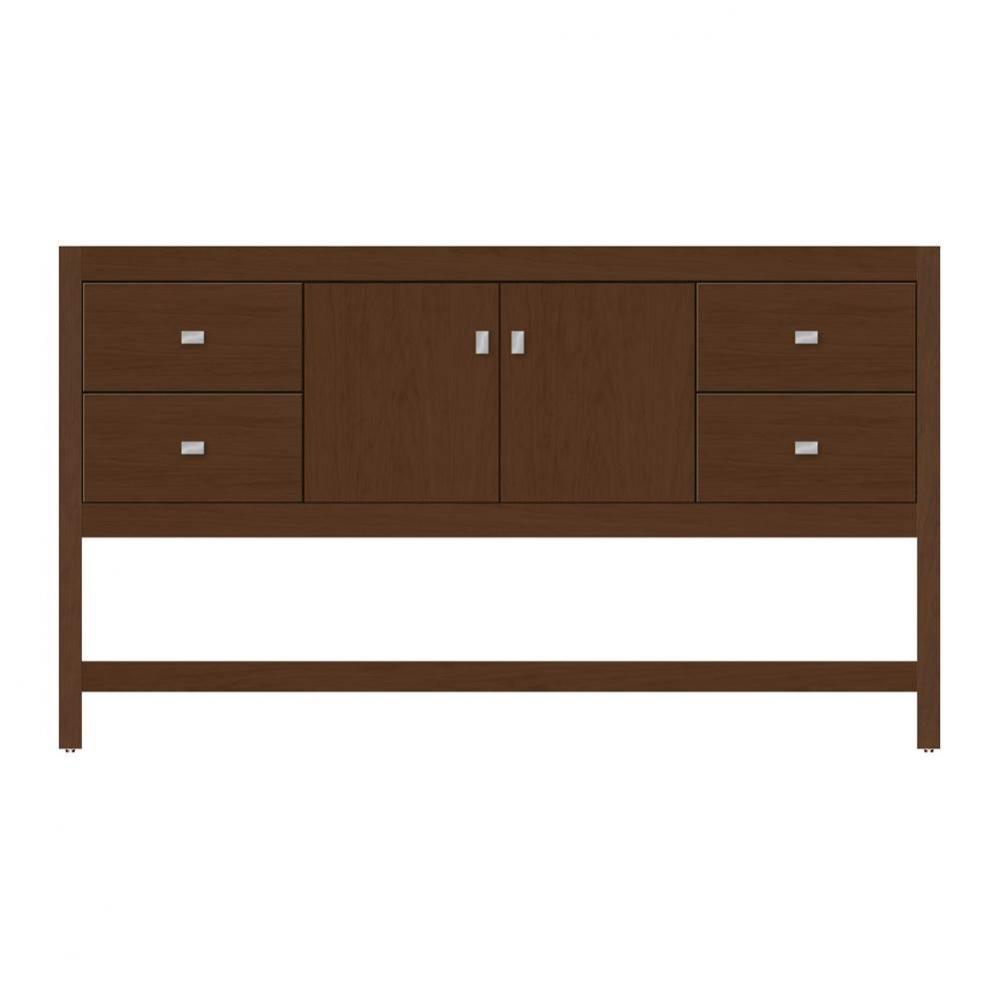 60 X 18.5 X 34.5 Alki Spa Vanity Tiered Miter Pecan Cherry Sb